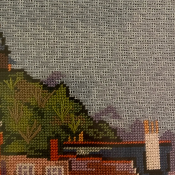 Handmade needlepoint European scene - Picture 4 of 5
